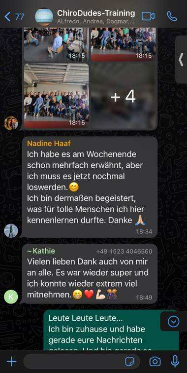 WhatsApp-Feedback von Teilnehmern