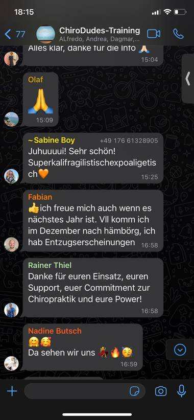 WhatsApp-Feedback von Teilnehmern