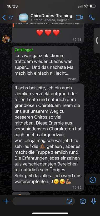 WhatsApp-Feedback von Teilnehmern