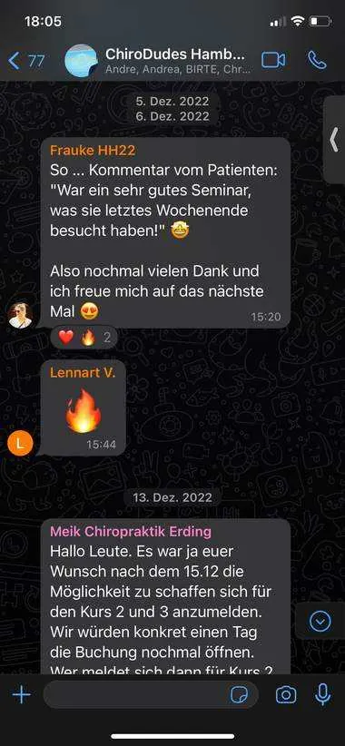 WhatsApp-Feedback von Teilnehmern